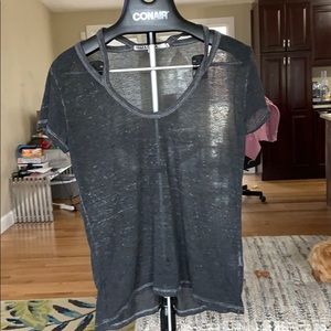 Pam & Gela black sheer t shirt